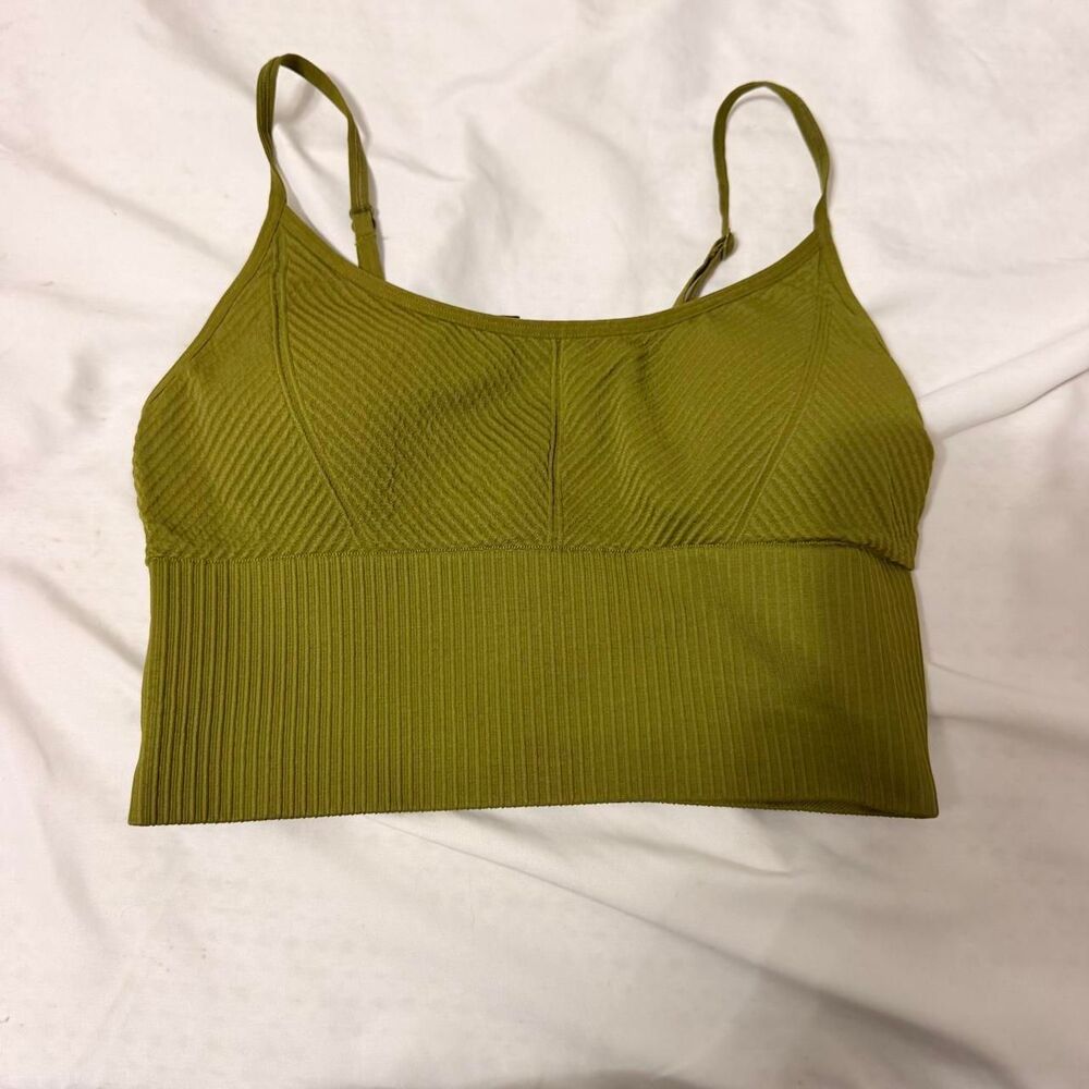 Victoria-s-secret-pink Women's Green and Khaki Crop-top